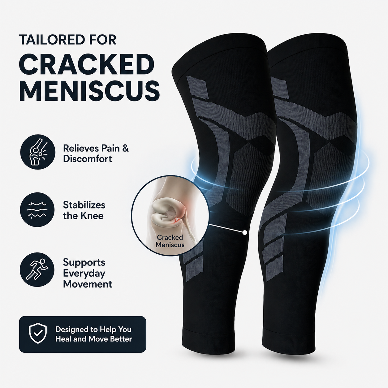 Compression Sleeves V2 - for Cracked Meniscus Recovery