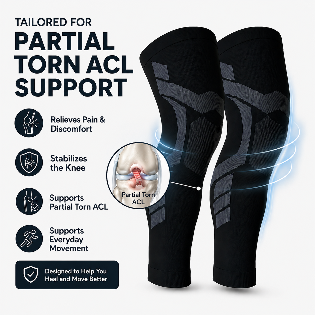 Compression Sleeves V2 - for ACL & PCL Recovery